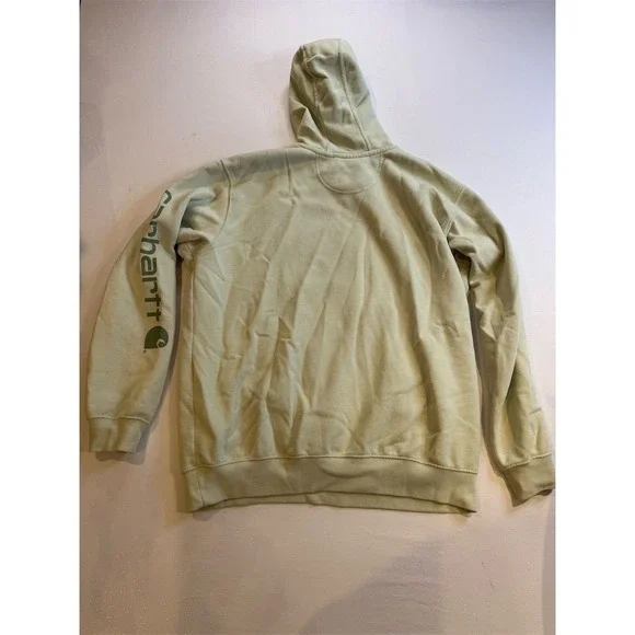 Carhartt Men's Loose Fit Hooded Sweatshirt Green Pullover Size L - Picture 6 of 7